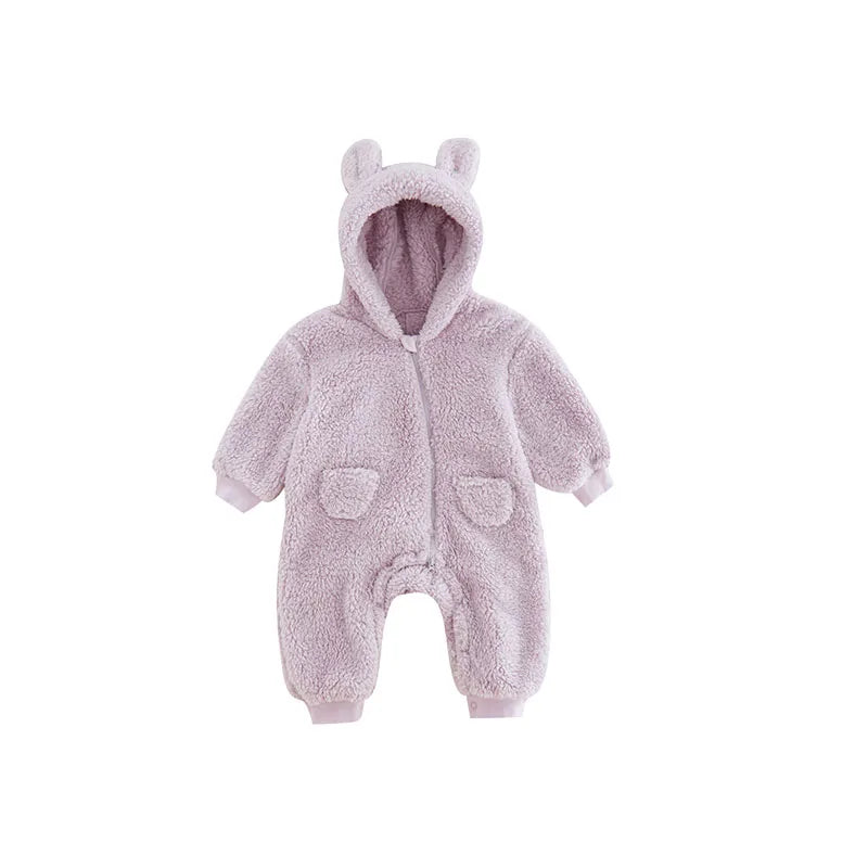 Fluffy Bear Baby Jumpsuit Bunnito