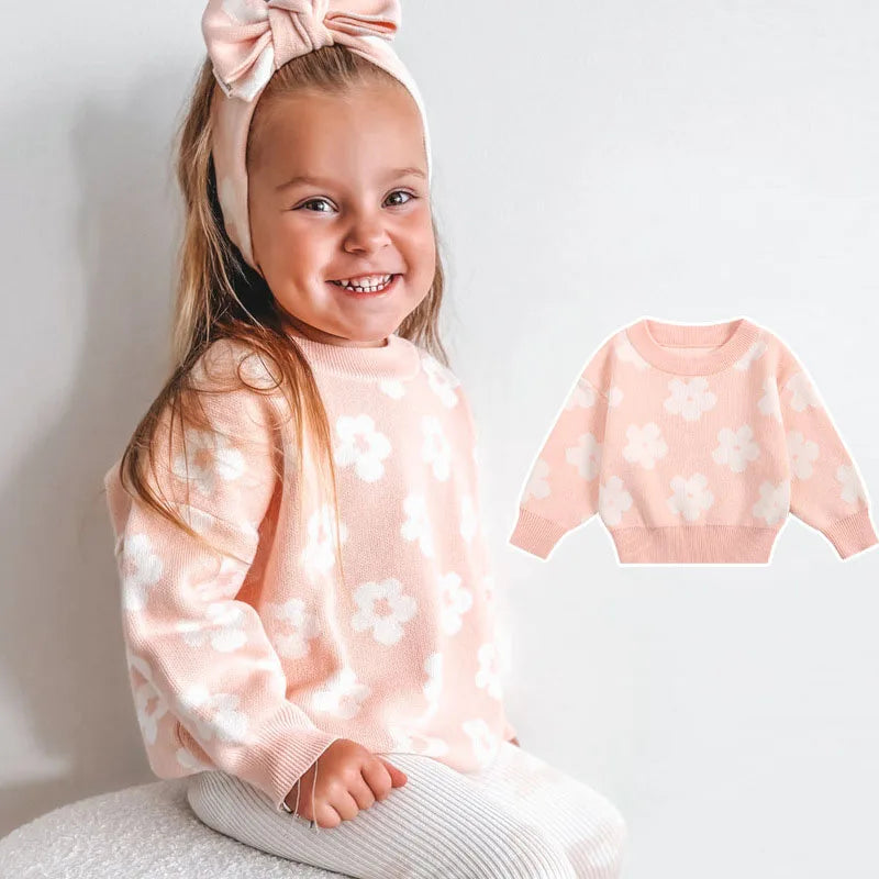 Blossom Girls Pink Knit Sweater Bunnito