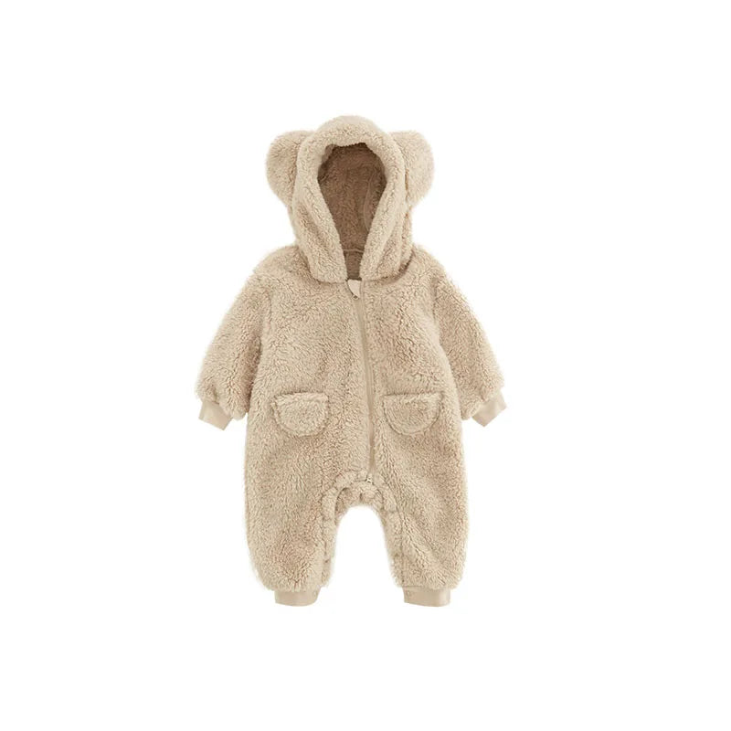 Fluffy Bear Baby Jumpsuit Bunnito