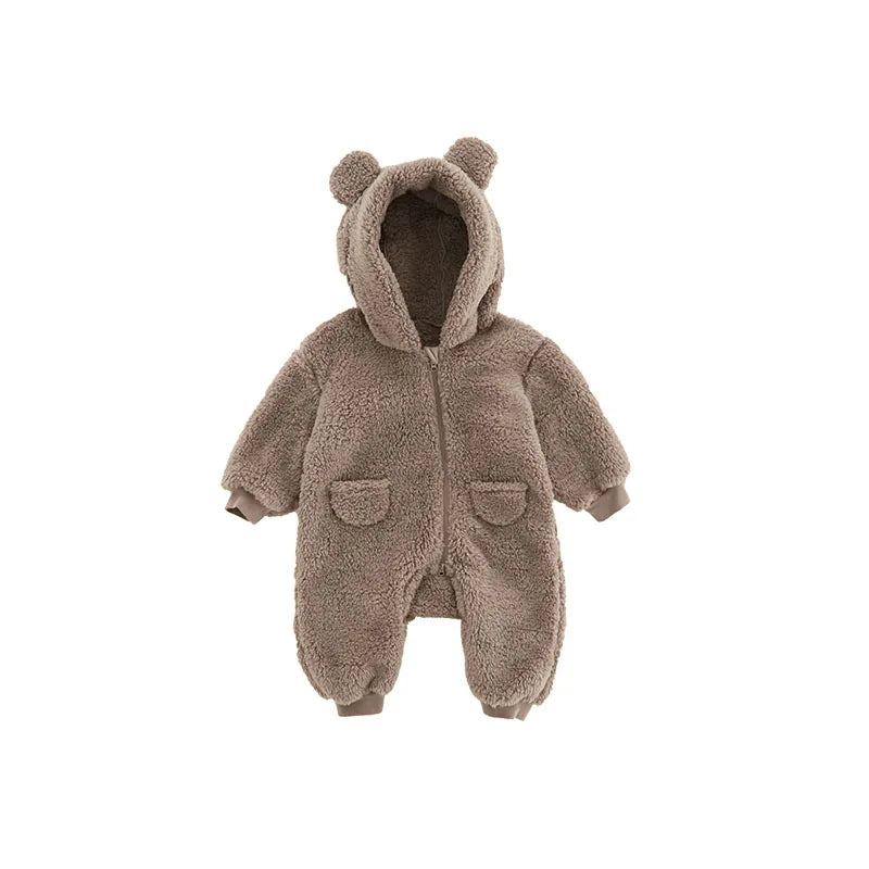 Fluffy Bear Baby Jumpsuit Bunnito