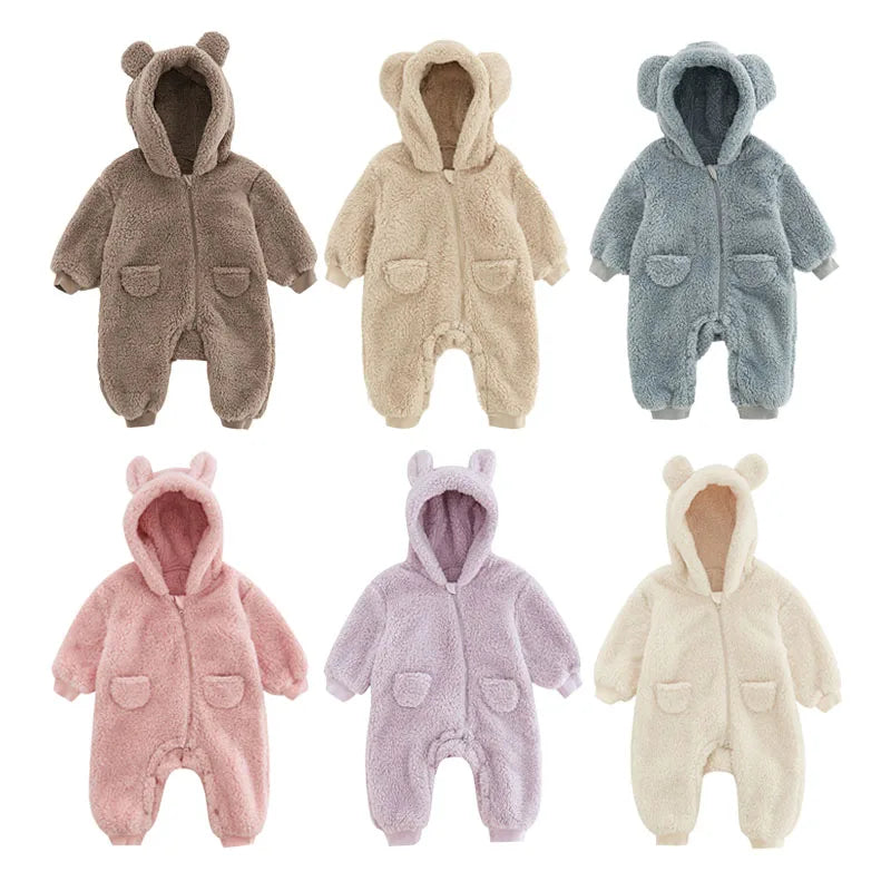 Fluffy Bear Baby Jumpsuit Bunnito