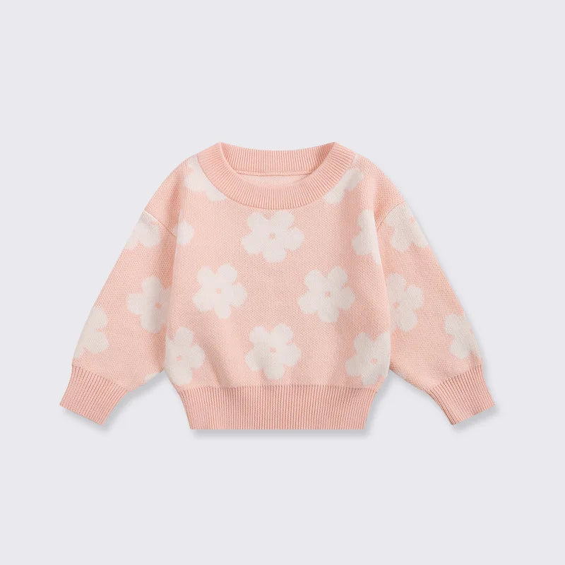 Blossom Girls Pink Knit Sweater Bunnito