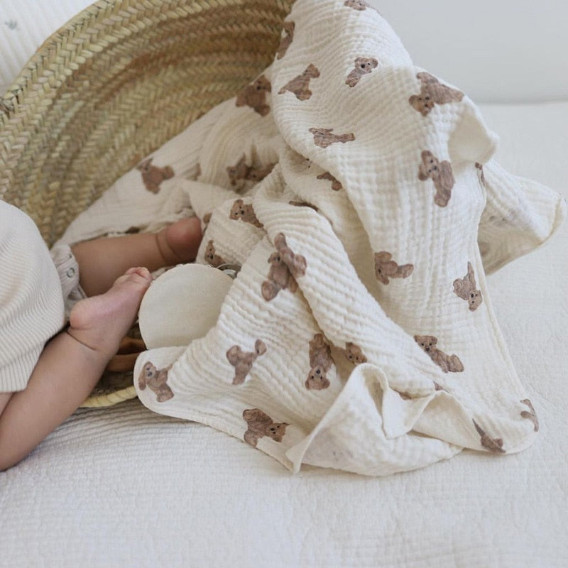 Muslin Swaddle Blanket Bear Bunnito